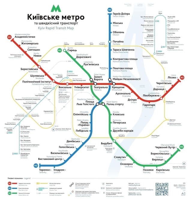 Plan des stations de metro de Kiev