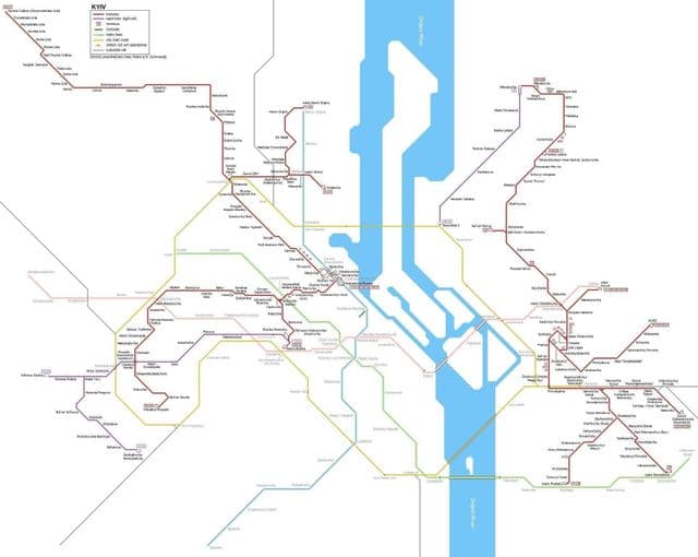 Plan des stations de tramway de Kiev