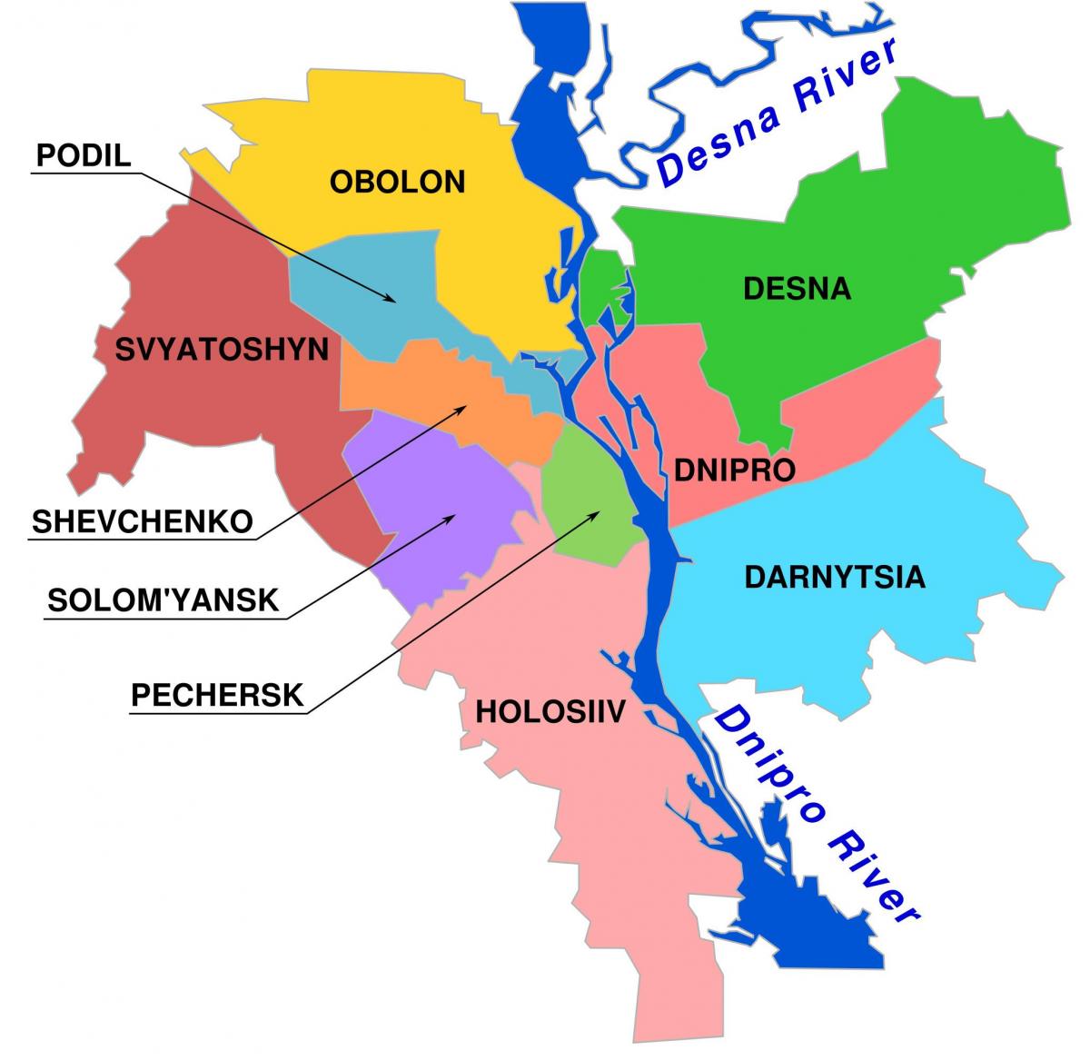 Plan districts Kiev
